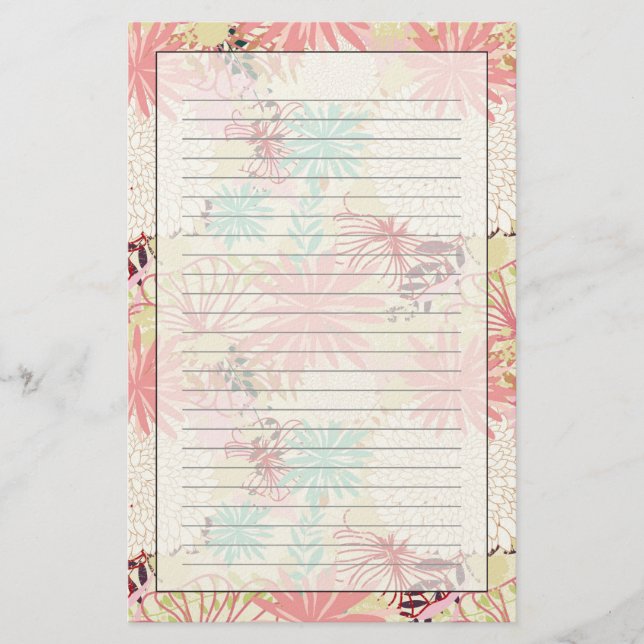 Floral background 4 stationery (Front)