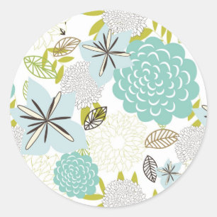 Floral background 5 classic round sticker