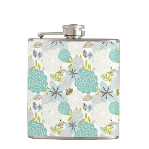Floral background 5 hip flask