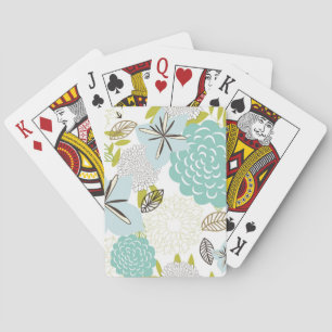 Floral background 5 playing cards