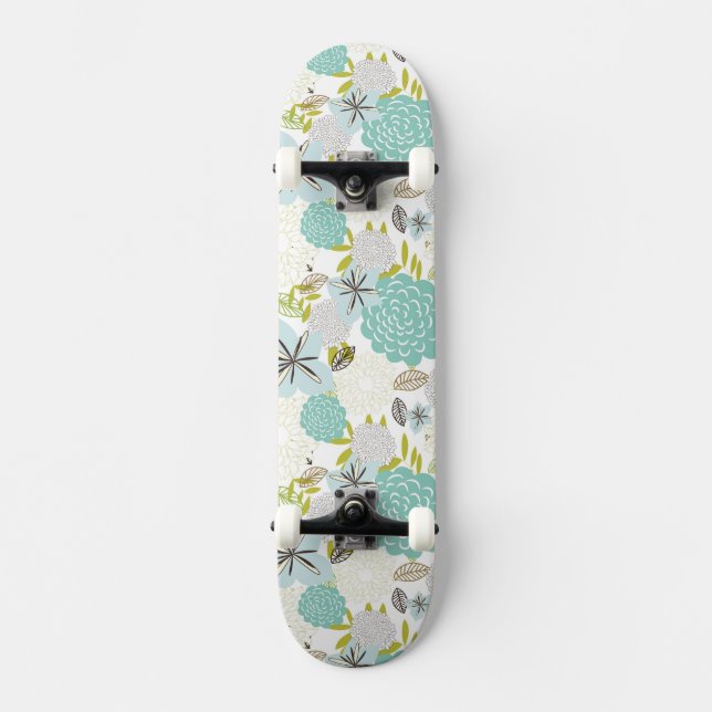 Floral background 5 skateboard (Front)