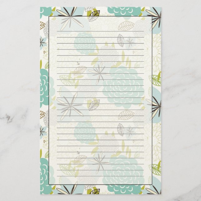 Floral background 5 stationery (Front)