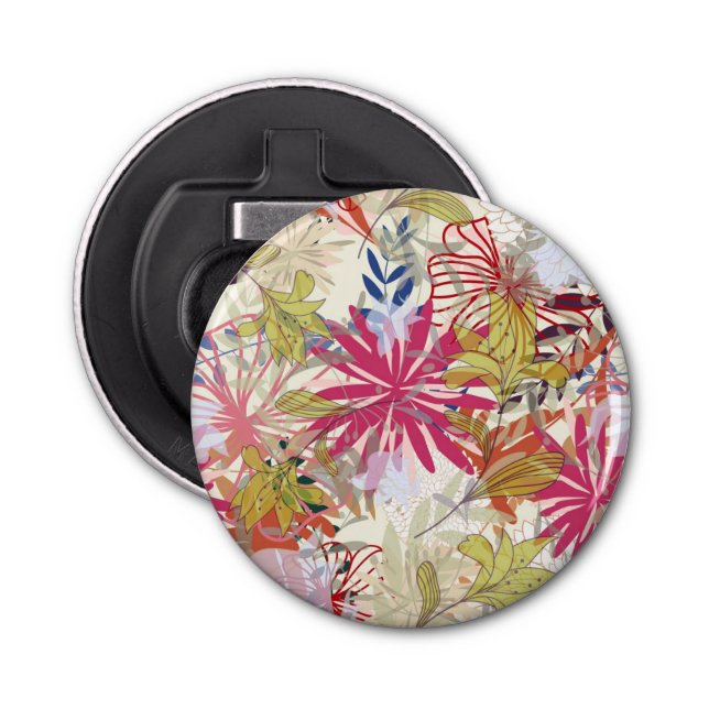 Floral background 6 bottle opener (Front)