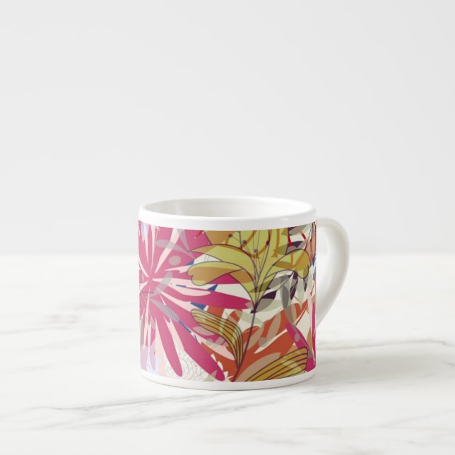 Floral background 6 espresso cup (Front Right)