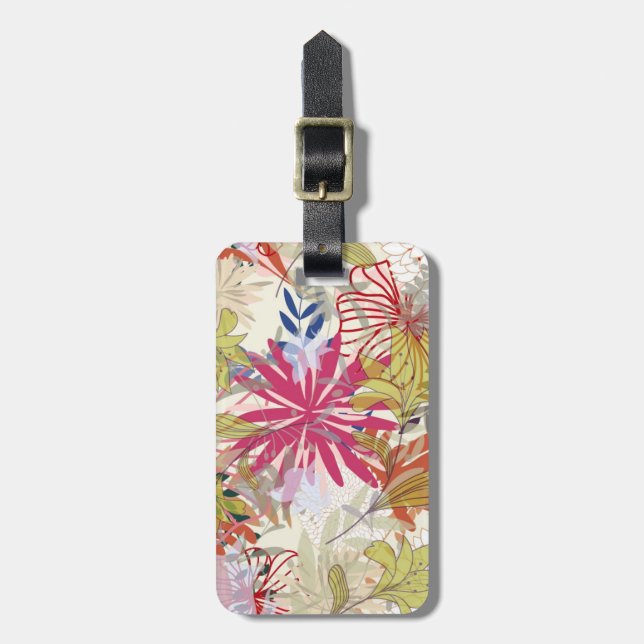 Floral background 6 luggage tag (Front Vertical)
