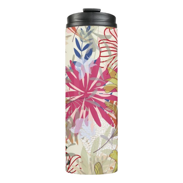 Floral background 6 thermal tumbler (Front)