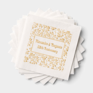 Floral Background Any Occasion - 50th Anniversary Foil Napkins