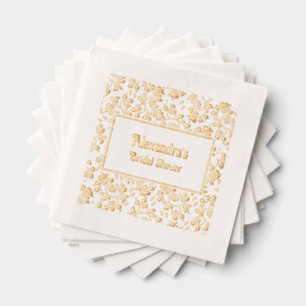 Floral Background Any Occasion - Bridal Shower Foil Napkins