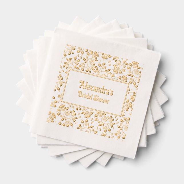 Floral Background Any Occasion - Bridal Shower Foil Napkins (Insitu (Stacked))