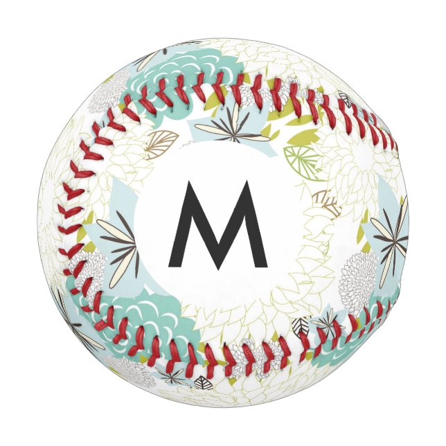 Floral background baseball (Front Left)