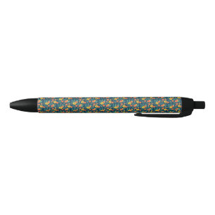 Floral Background Beautiful Design-46566 Black Ink Pen
