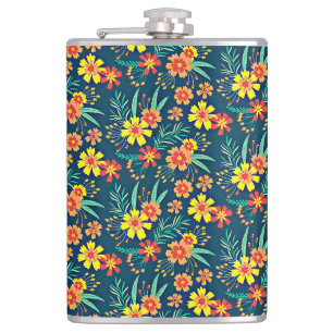 Floral Background Beautiful Design-46566 Hip Flask