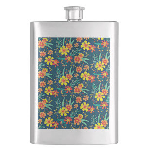 Floral Background Beautiful Design-46566 Hip Flask