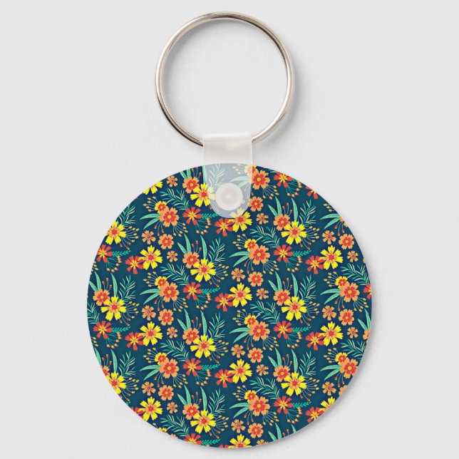 Floral Background Beautiful Design-46566 Key Ring (Front)