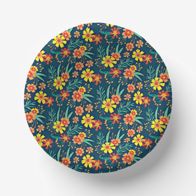 Floral Background Beautiful Design-46566 Paper Plate (Front)