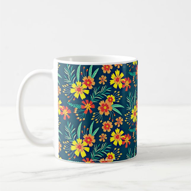 Floral Background Beautiful Design Coffee Mug (Left)