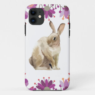 Floral Background Easter Bunny design iPhone 11 Case