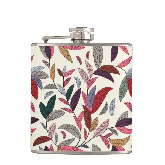 Floral background hip flask (Front)