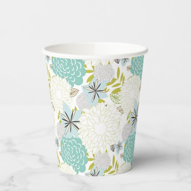 Floral background paper cups (Left)