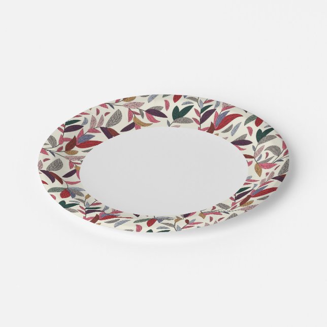 Floral background paper plate (Angled)