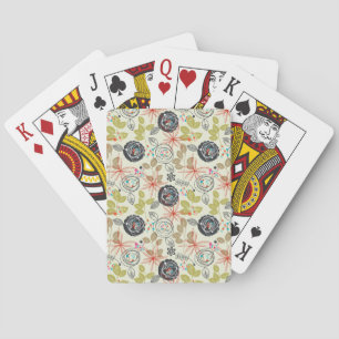 Floral background playing cards