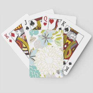 Floral background playing cards
