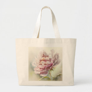Floral background. Spring blossom Large Tote Bag