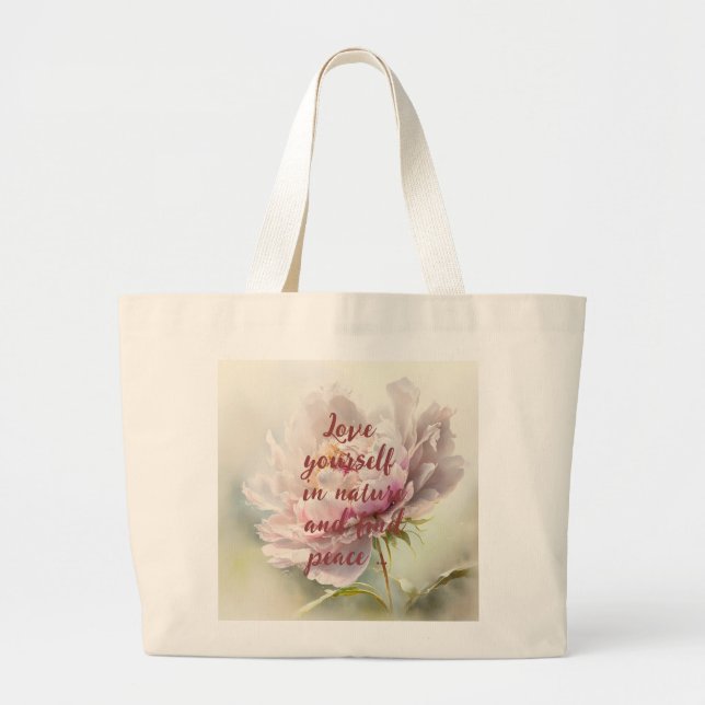 Floral background. Spring blossom Large Tote Bag (Front)