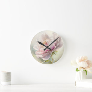 Floral background. Spring blossom Round Clock