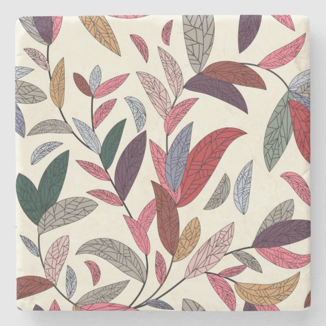 Floral background stone coaster (Front)