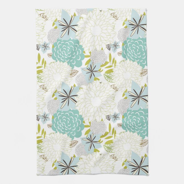 Floral background tea towel (Vertical)