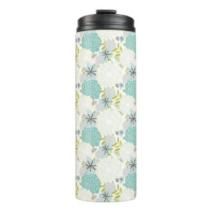Floral background thermal tumbler