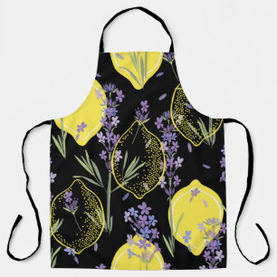 Floral background with hand-drawn lavender flowers apron