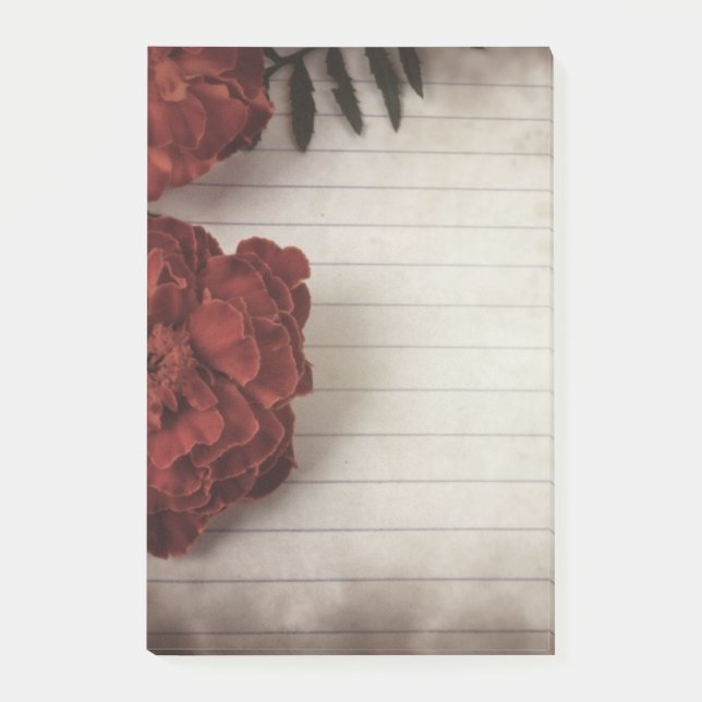Floral Background with Lined Paper Post-it Notes (Front)