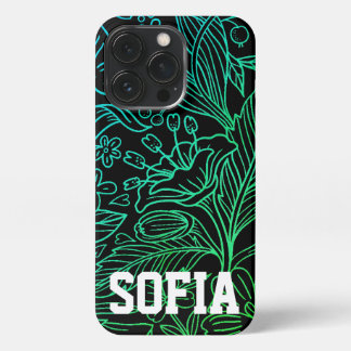 Floral background with name phone case