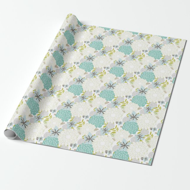 Floral background wrapping paper (Unrolled)