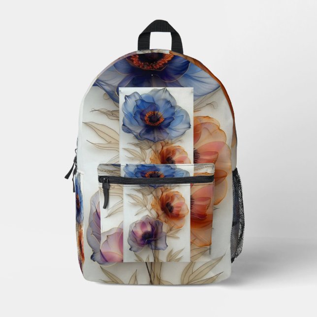 Floral Backpack with White Background | Stylish Ev (Front)