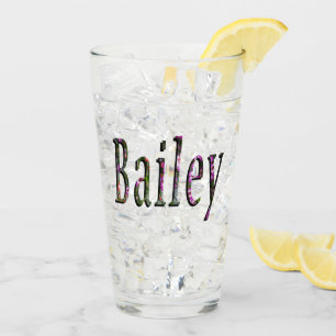 Floral Bailey Name, Glass