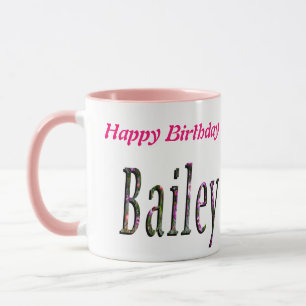 Floral Bailey Name Logo, Mug