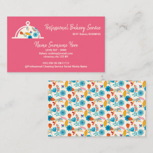 Floral Bakery Cook Chef Business Card