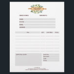 Floral Bakery Rolling Pin  Grey  Order Form Flyer<br><div class="desc">A simple modern order form design with a watercolor rolling pin illustration and white roses and green leaves. Easy to customise: use the template to add your name and contact. Perfect professional look for your bakery services, catering, restaurant, cake designer, pastry chef, personal chef and more. Perfect to use as...</div>