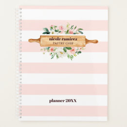 Floral Bakery Rolling Pin Patisserie  striped Planner