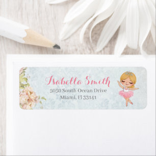 Floral Ballerina Invitation Return Address Label