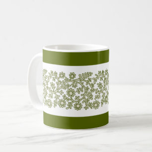 Floral Band, Green Coffee Mug