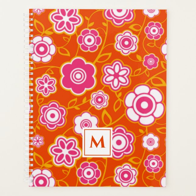 Floral Bandana Print Monogram Planner (Front)
