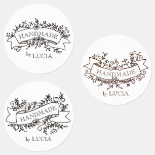 floral banner elegant script handmade