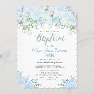 Floral Baptism Invitation