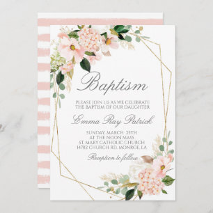 Floral Baptism Invitation