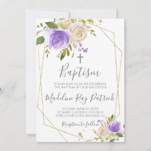 Floral Baptism Invitation