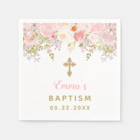 Floral Baptism Personalised Napkins